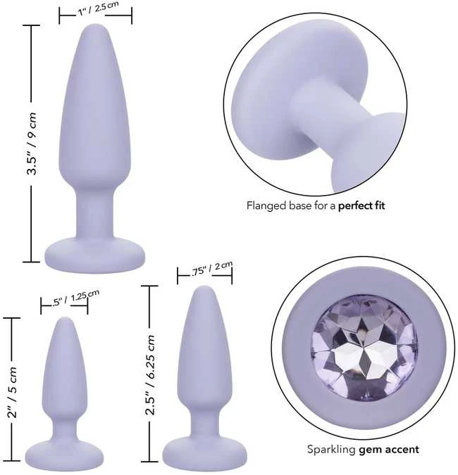 Calexotics Crystal Booty Kit išmatavimų schema