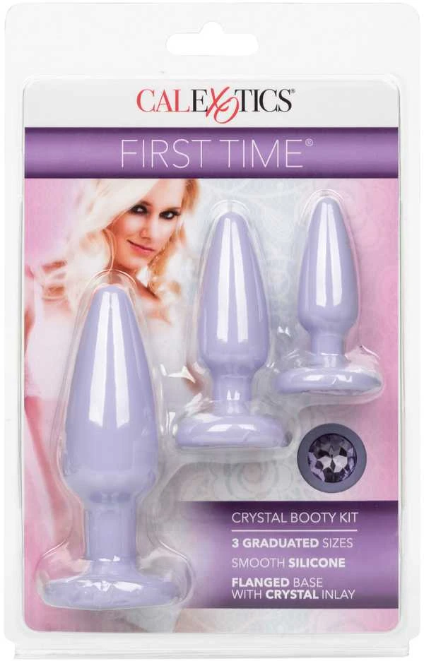 Analiniai kaiščiai Calexotics Crystal Booty Kit violetiniai