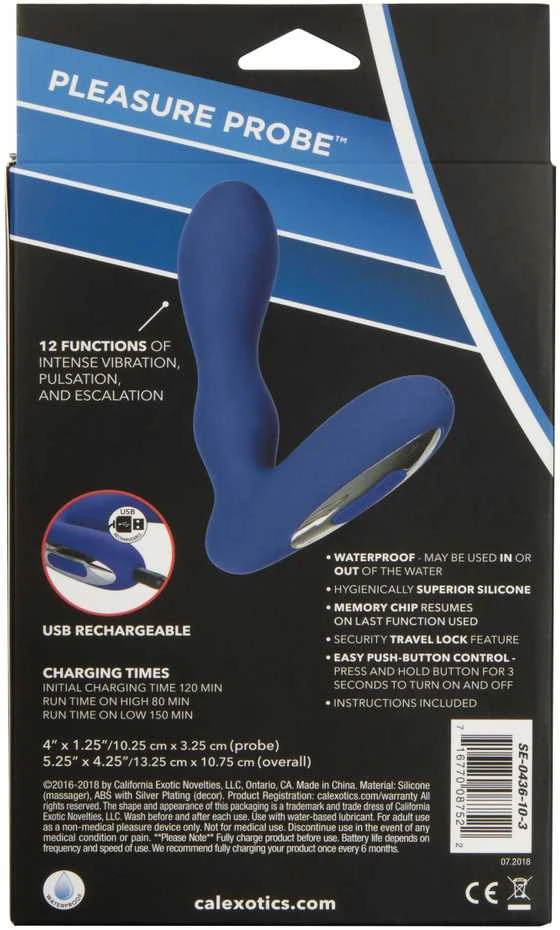 Calexotics Plug/vibr-WIRELESS PEASURE PROBE Mėlynas