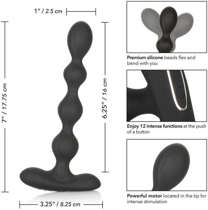 Calexotics Eclipse Slender Beads Juodas