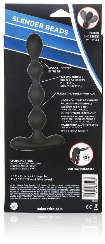Calexotics Eclipse Slender Beads Juodas