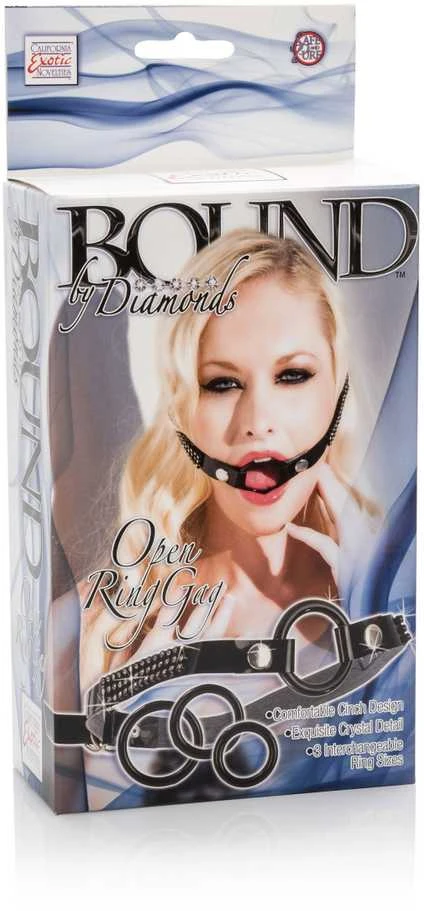 Knebel Open Ring Gag pakuotė su priedais