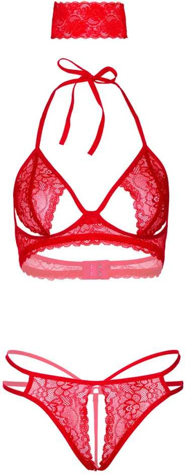 Daring Intimates 3PC liemenėlė, kelnaitės ir užrišamos akys