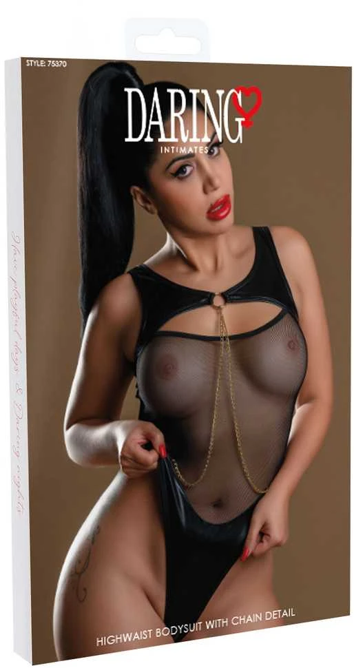 Daring Intimates Juodos spalvos kombinezonas su aukštu juosmeniu