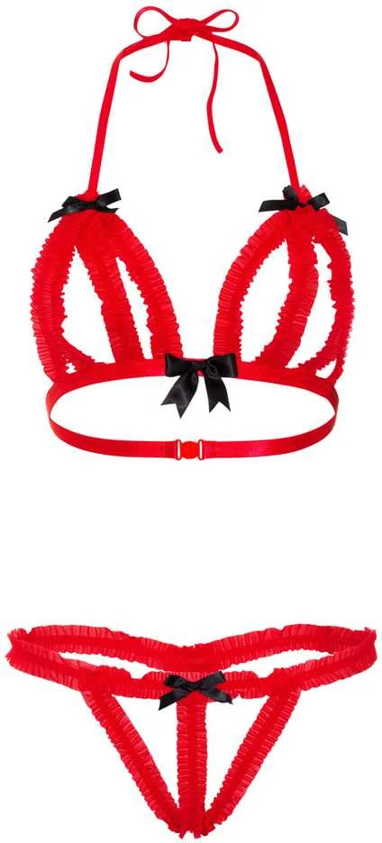 Daring Intimates „Peek-a-boo“ „Ruffle“ liemenėlė ir kelnaitės