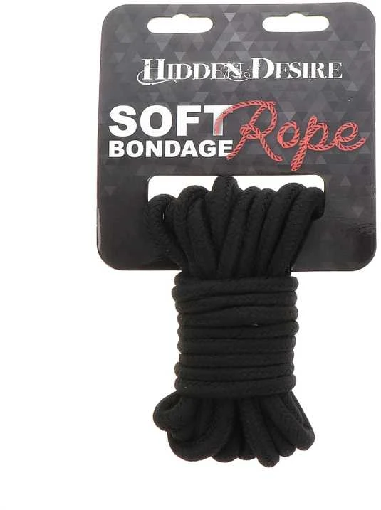Juoda 5 metrų surišimo virvė Soft Rope