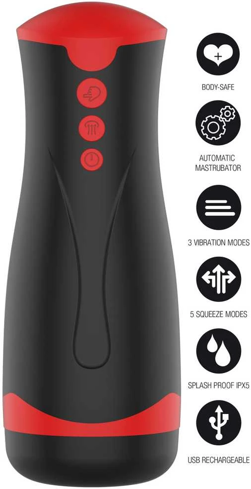 Hidden Desire Masturbator Vibrating&Squeeze Juodas