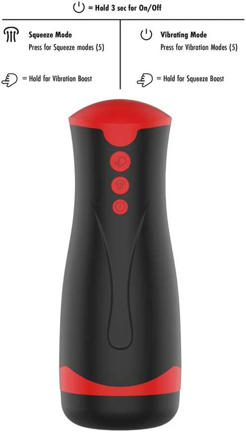 Hidden Desire Masturbator Vibrating&Squeeze Juodas