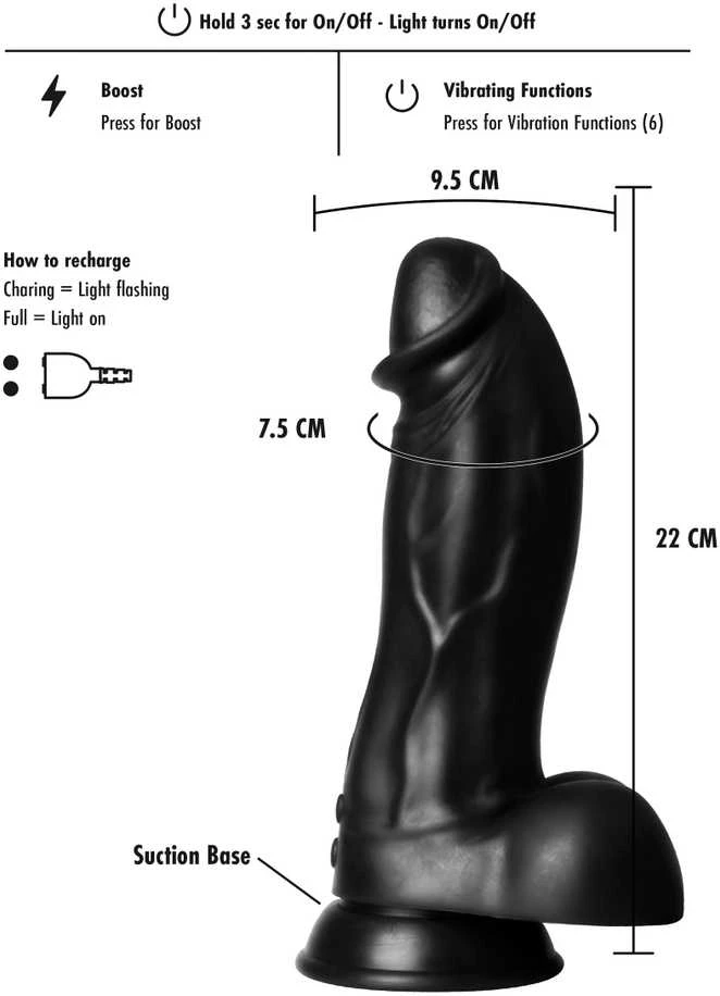 Hidden Desire Dinosaur Monster Dildo Juodas