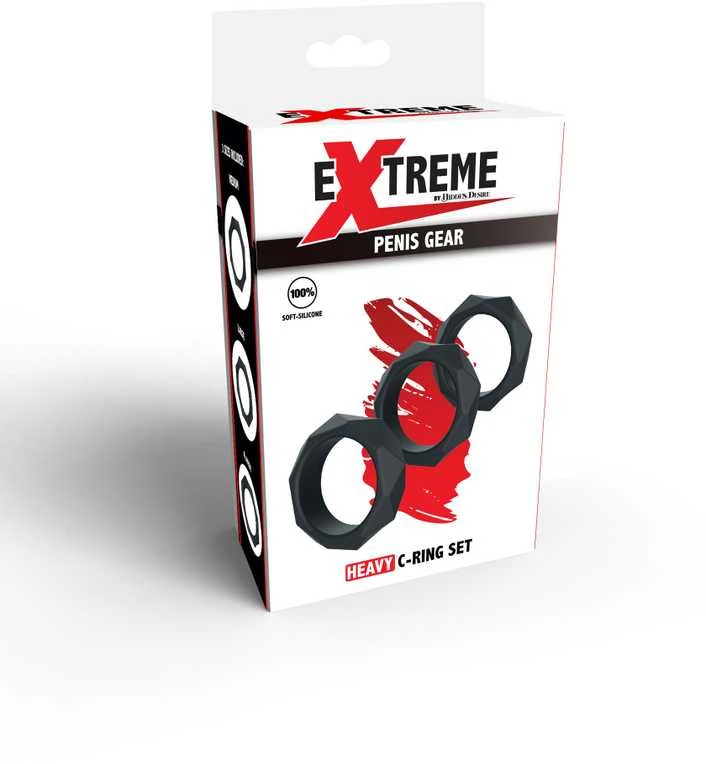 Hidden Desire Heavy C-Ring Set Juodas
