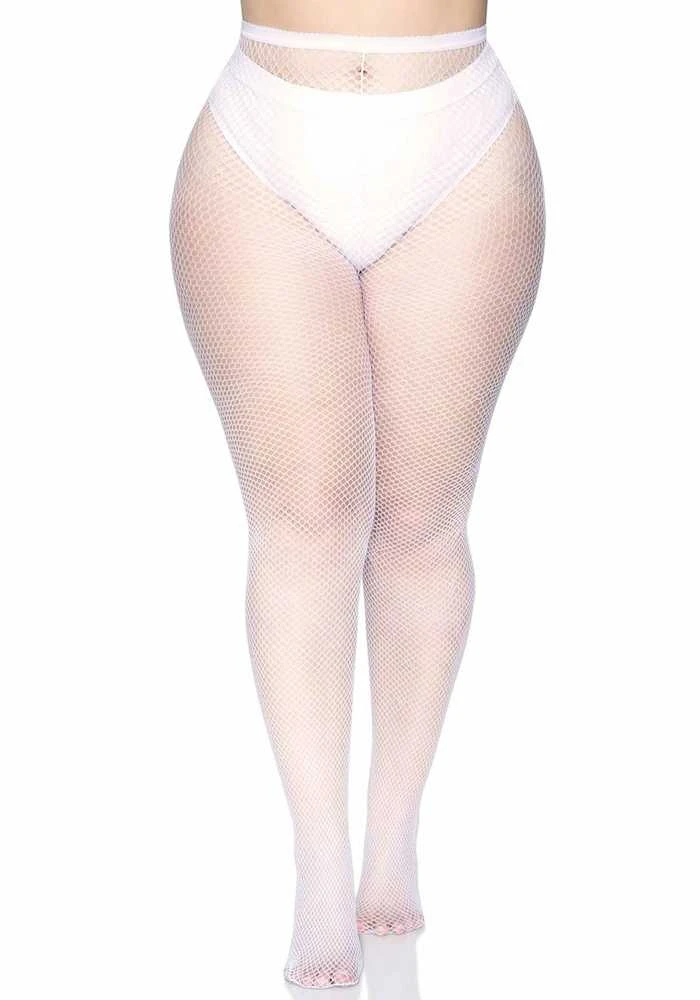 Leg Avenue Europe Baltos tinklinės pėdkelnės XL dydžio