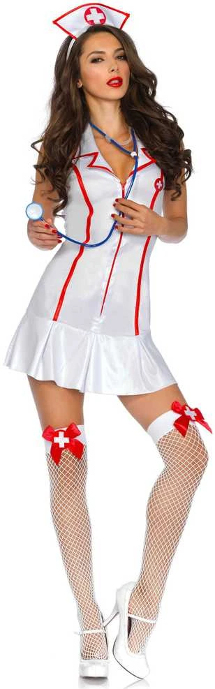 Morris Costumes Vyriausioji slaugytoja Baltas
