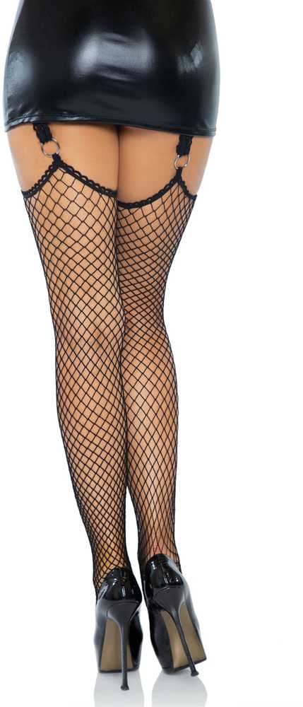 Leg Avenue Hosiery Net garterbelt stockings Juodas