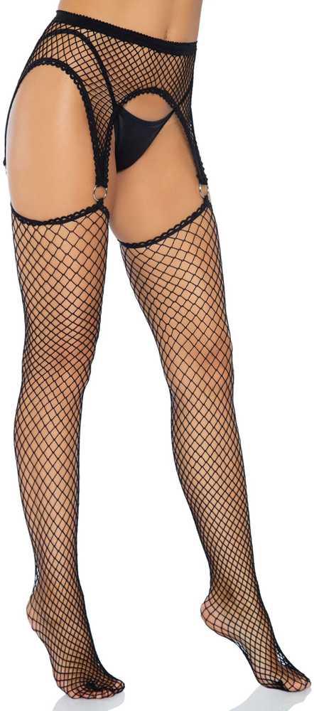 Leg Avenue Hosiery Net garterbelt stockings Juodas