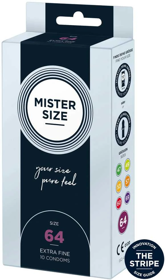 Mister Size PIECES Mister Dydis - 64 mm Prezervatyvai 10 vnt