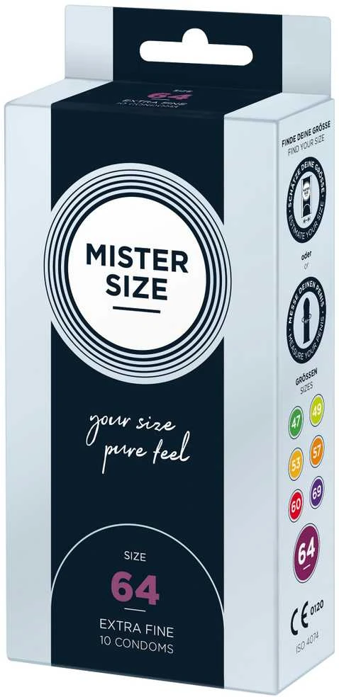 Mister Size PIECES Mister Dydis - 64 mm Prezervatyvai 10 vnt