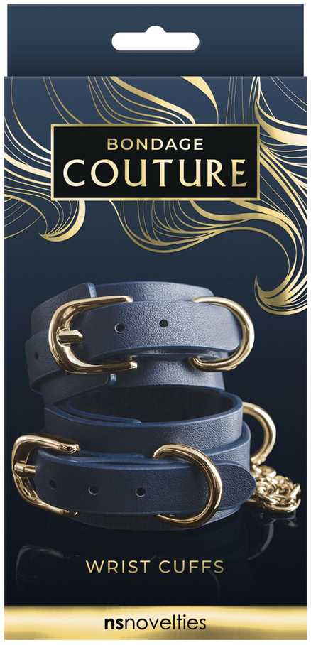 Ns novelties BONDAGE COUTURE riešo rankogaliai MĖLYNAS