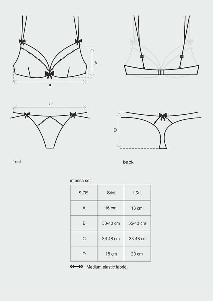 Obsessive – Intensa liemenėlė ir stringai L/XL
