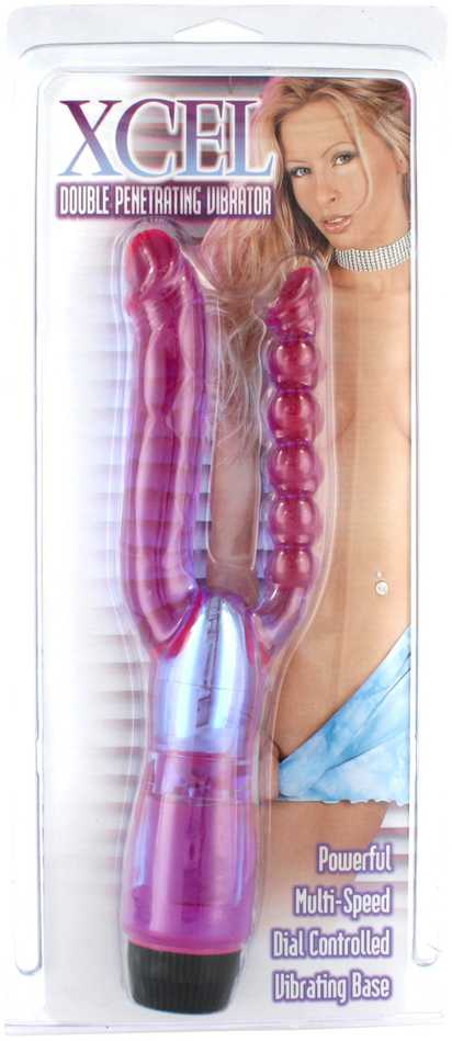 Seven creations Septyni kūriniai „XCEL DOUBLE DOUBLE PENETRATIONAL VIBRATOR PURPLE“.