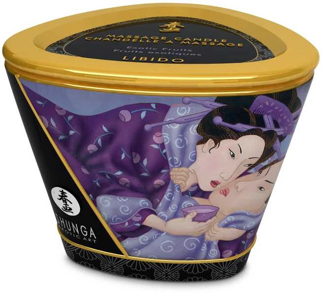 „Shunga Shunga“ masažinė žvakė su egzotiniais vaisiais, 170 ml