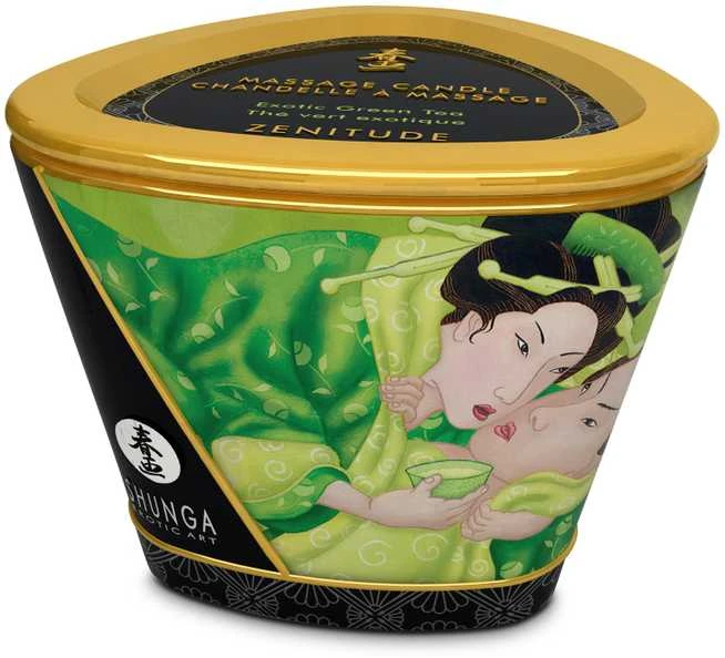Shunga Masažinė žvakė „Žalias arbata“ 170 ml