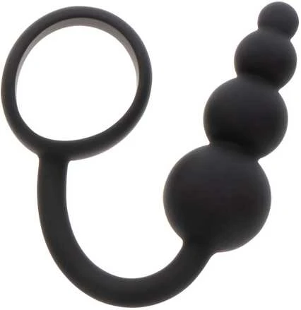 Toyjoy Anal Snake Plug & Penis Ring Juodas