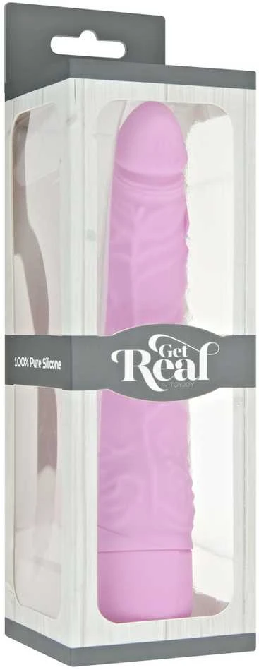 Get Real TOYJOY Realistiškas lenktas penio vibratorius, 7 režimai, 21 cm