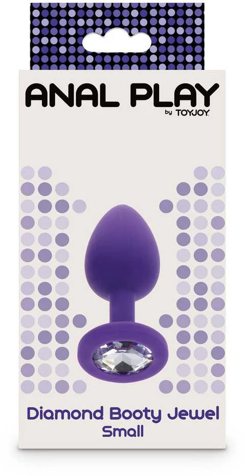 Violetinis analinis kamštis su kristalu 1 vnt