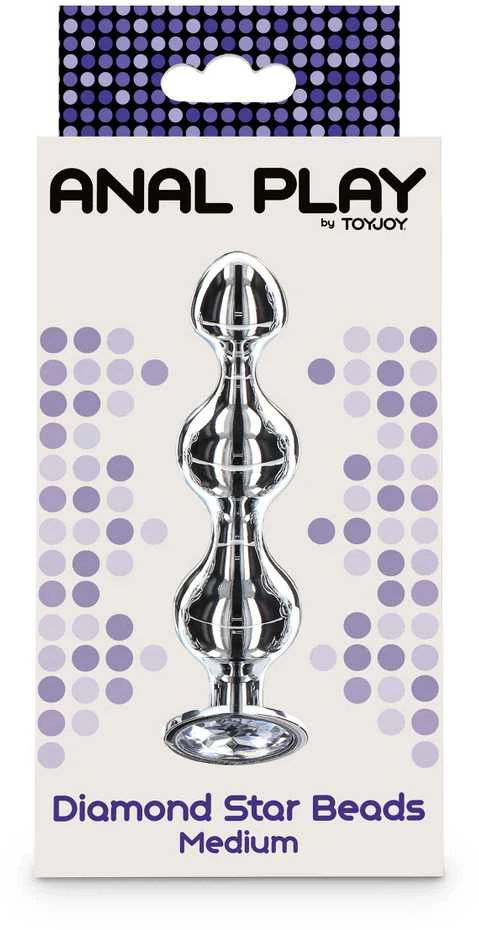 Ausinės TOYJOY Diamond Star Beads Medium Sidabrinis