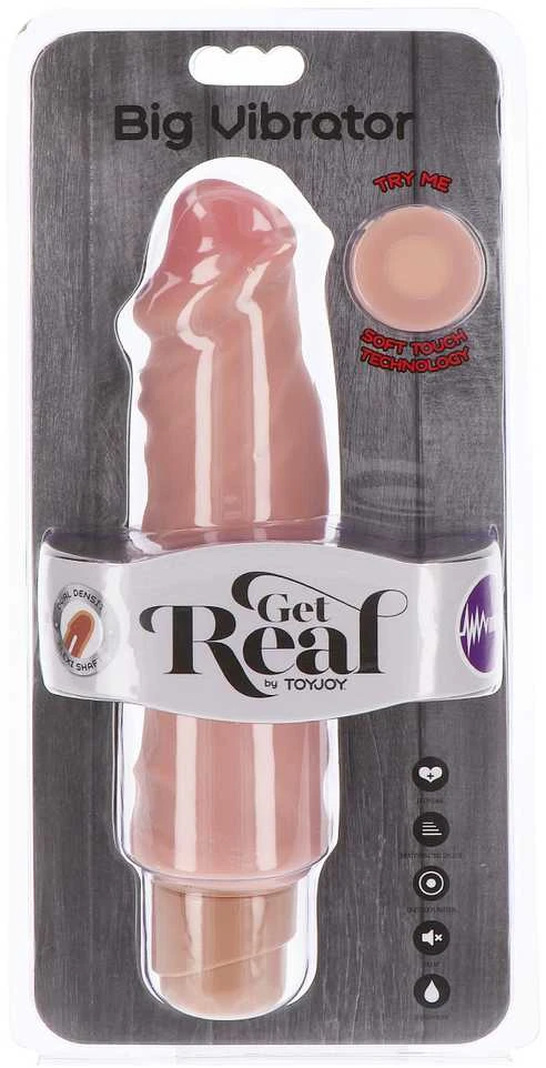 Get Real TOYJOY dvigubo tankio didelis vibratorius 9 colių.