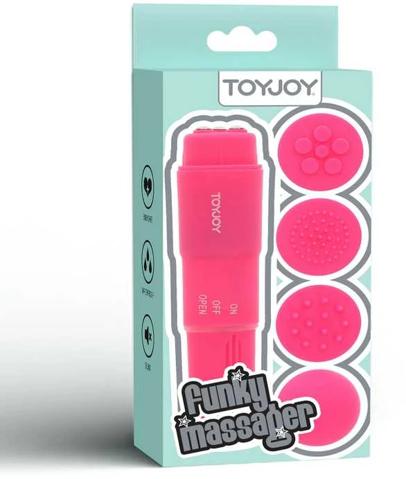 TOYJOY Mažas klitorio masažuoklis mini vibratorius 4 antgaliai