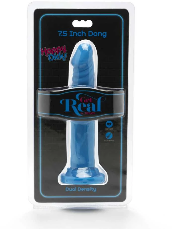 Get Real TOYJOY Mėlyna silikoninė dildė su siurbtuku 19 cm