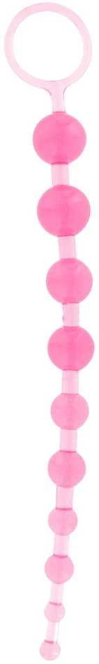 TOYJOY Ilgi analiniai karoliukai, užpakalio kamuoliukai, grandinėlė 30 cm