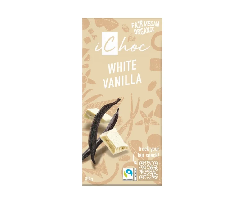 Ekologiškas baltasis šokoladas Baltas VANILLA, 80 g