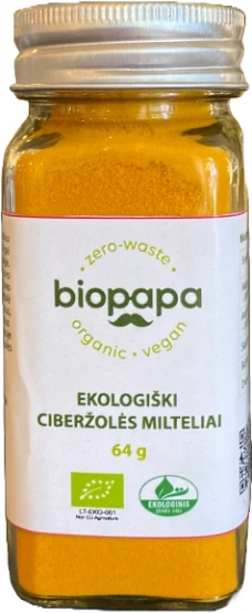 Ekologiški ciberžolės milteliai, 64 g