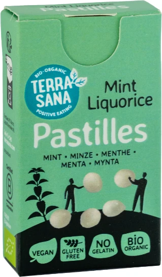 Ekologiškos saldymedžio mėtinės pastilės, 25 g