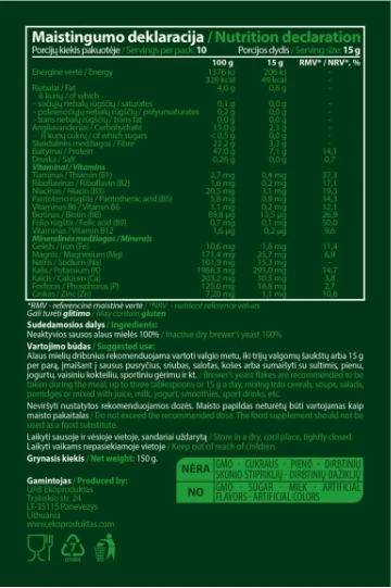 Sausų mielių dribsniai (150 g)