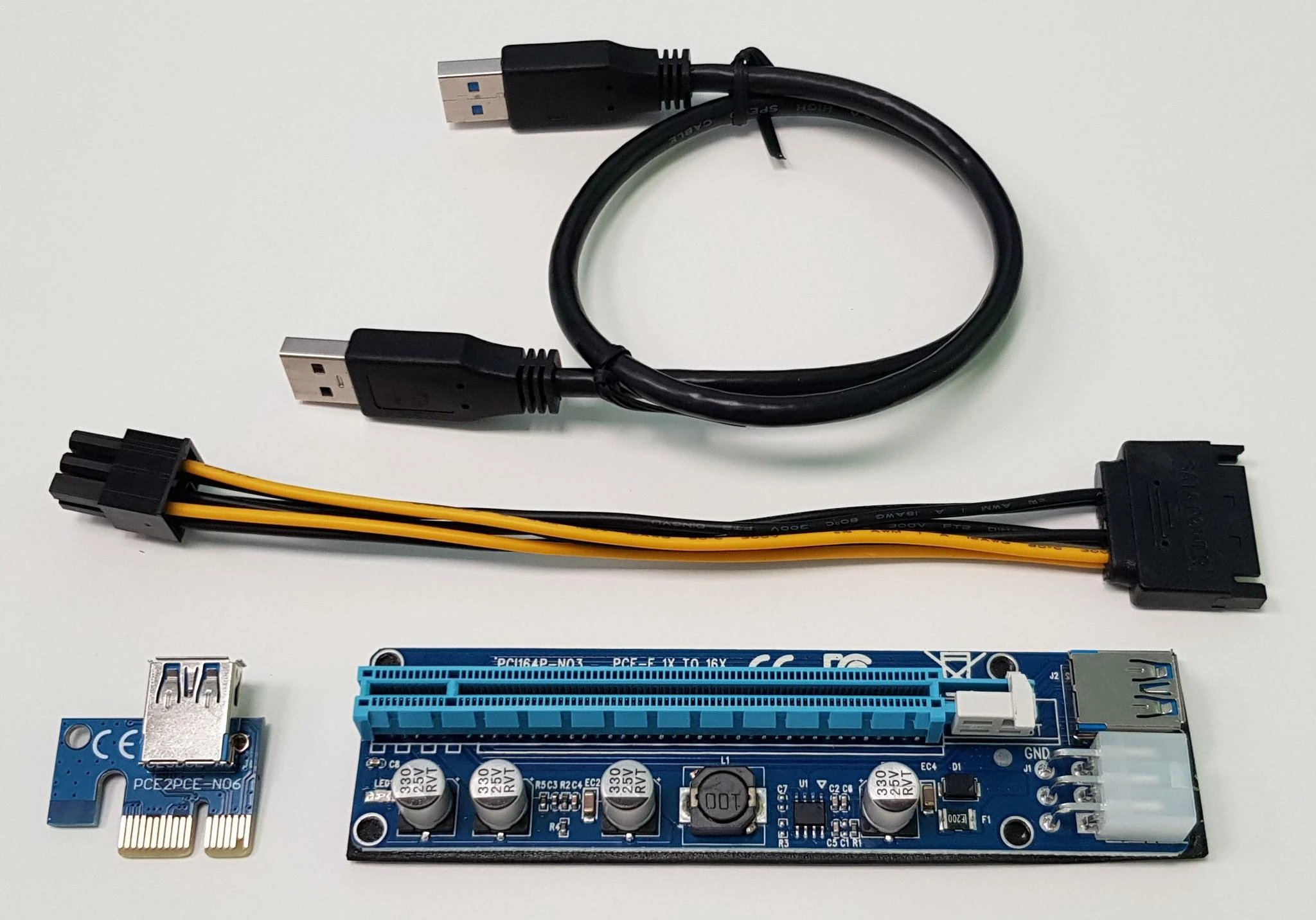 Wentronic Pakyla PCE-E 1x - 16x | PCI164P-N03 008C | USB 3.0 | 6PIN - SATA