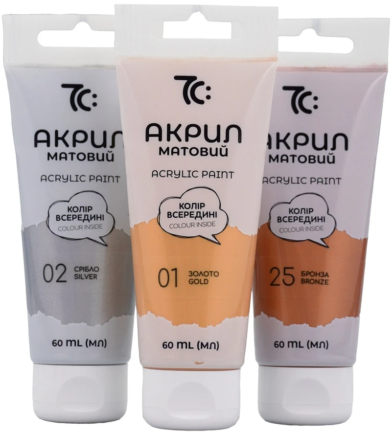 Akriliniai dažai 7C, 60 ml, sidabro sp.