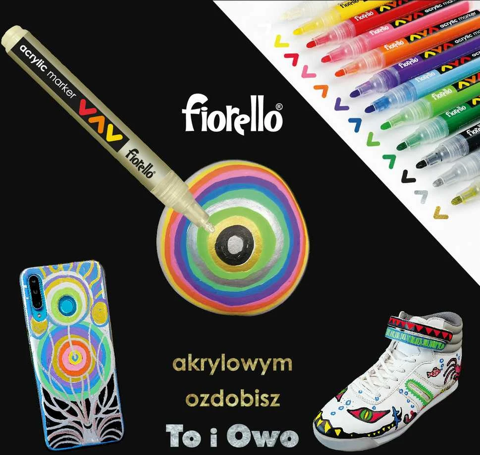 Akrilinių žymeklių rinkinys GR-1106, Fiorello, 12 sp.