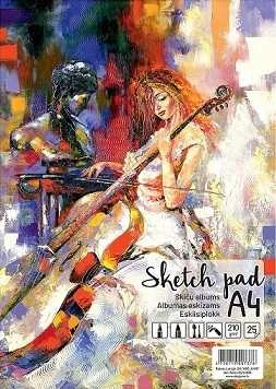 Albumas eskizams, A4, 25 lapai, 210gsm, reljefiniai vidiniai lapai, su spirale viršuje