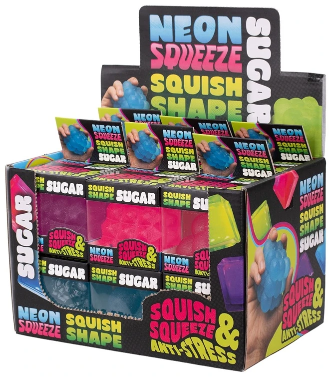 Hipo Antistresinis žaislas SQUISH & SQUEEZE SUGAR, 55x55x55mm, įvairių sp.