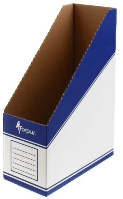 Archyvinis brošiūrų stovas FORPUS, A4, 300x225x100mm, baltos/mėlynos sp.