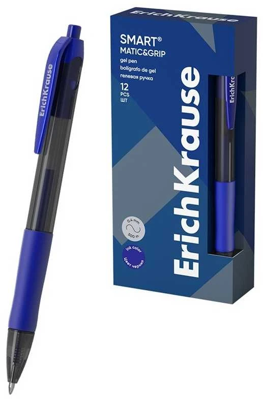 Automatinis gelinis rašiklis SMART-GEL, ErichKrause, 0.5 mm, mėlynos sp.