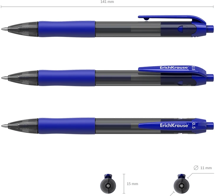 Automatinis gelinis rašiklis SMART-GEL, ErichKrause, 0.5 mm, mėlynos sp.