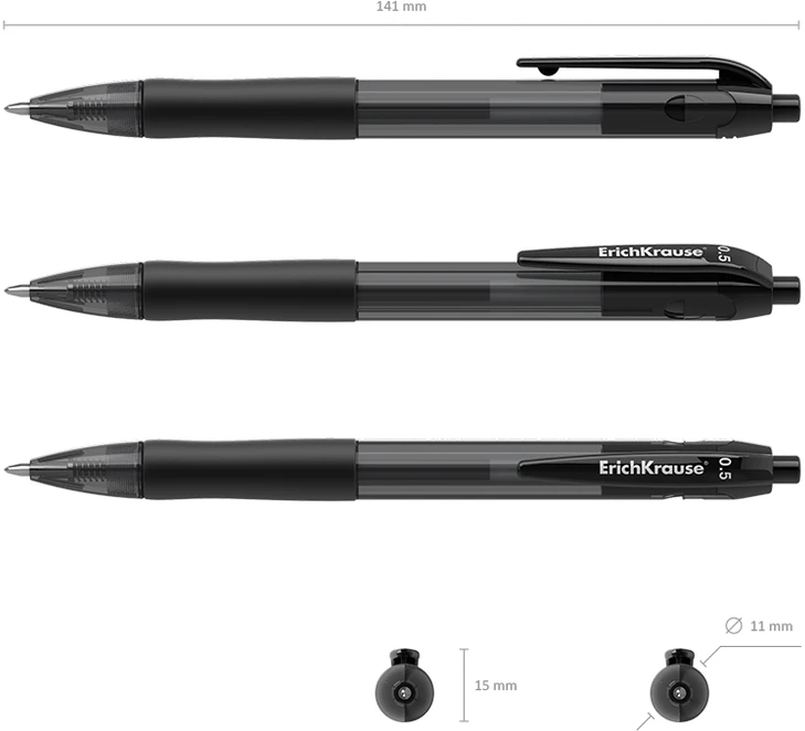 Automatinis gelinis rašiklis SMART-GEL, ErichKrause, 0.5 mm, juodos sp.