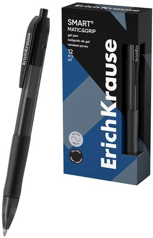 Automatinis gelinis rašiklis SMART-GEL, ErichKrause, 0.5 mm, juodos sp.