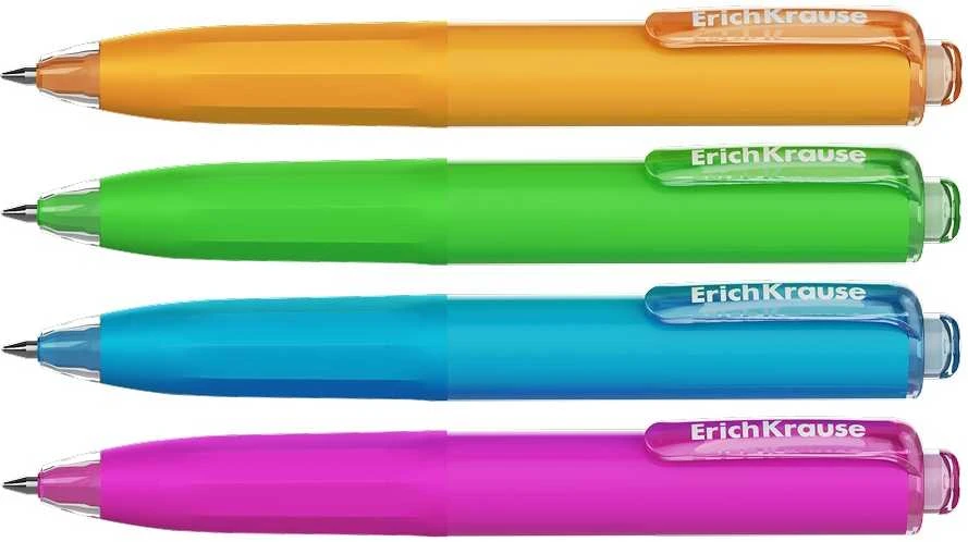 Automatinis tušinukas POCKET PEN NEON, ErichKrause, 0.5mm, mėlynos sp.