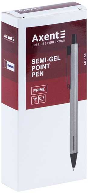 Automatinis tušinukas PRIME, Axent, 0.7mm, sidabro sp. metalinis korpusas, mėlynos sp.