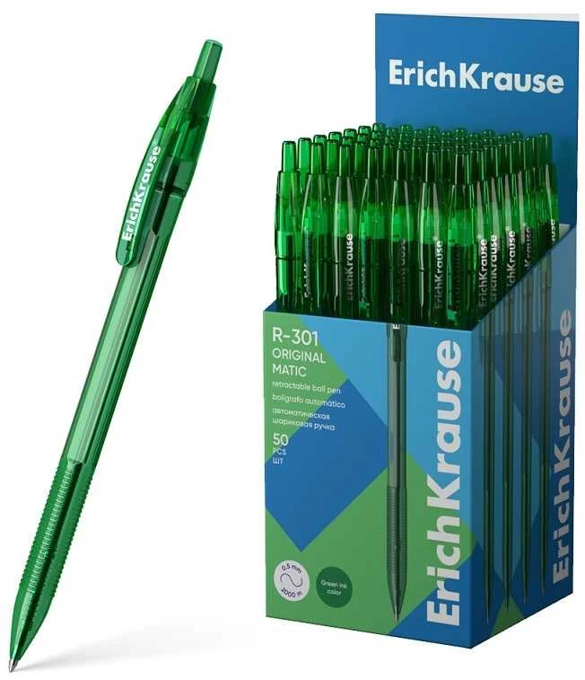 Automatinis tušinukas R-301 ORIGINAL MATIC, ErichKrause, 1.0mm, žalios sp.